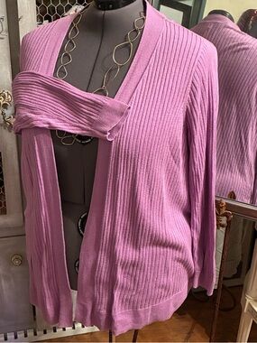 Women’s Purple Ribbed Open Cardigan Sweater lightweight old navy 4x